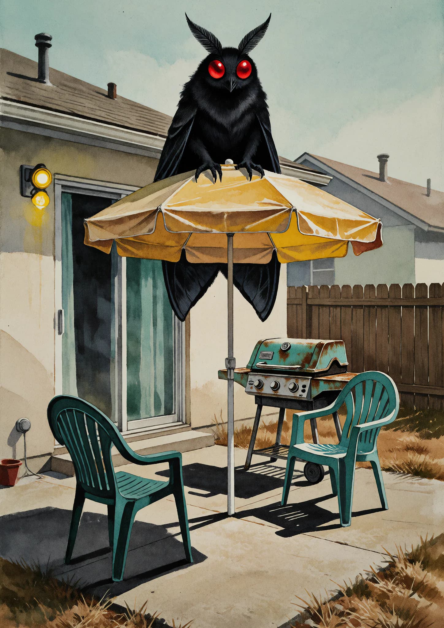 Mothman On Patio