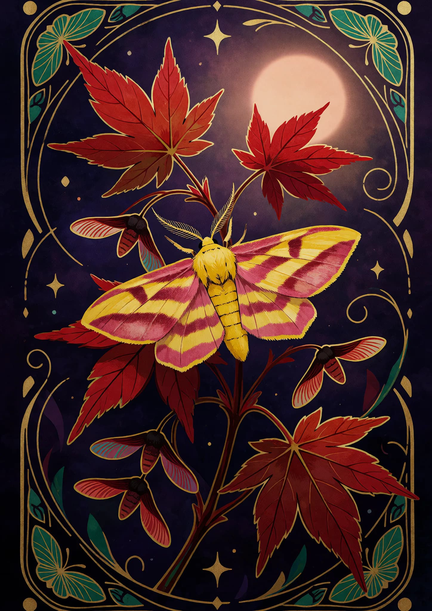 The Rosy Maple Moth